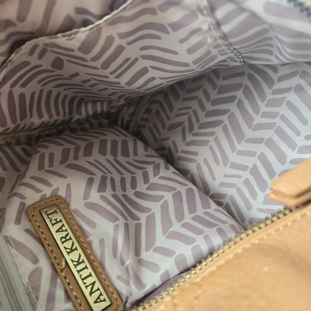 Antik Kraft faux leather tan sling bag‎